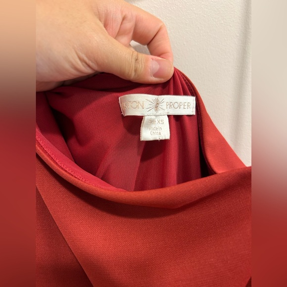 🍁Boston Proper Sangria One Shoulder Asymmetrical Dress - Picture 5 of 9